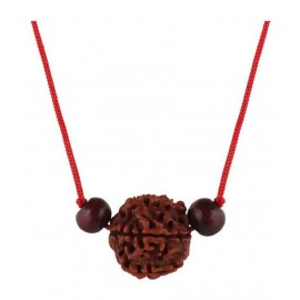 Astrodidi 4 Mukhi Rudraksha / Four Face Rudraksha With Red Chandan Pendant ()