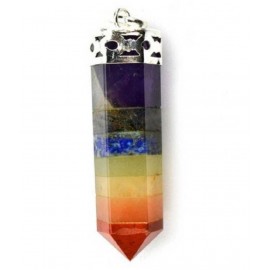 Astrodidi 7 Chakra Pencil Pendant Reiki Healing Meditation Stone Stone Pendant ()