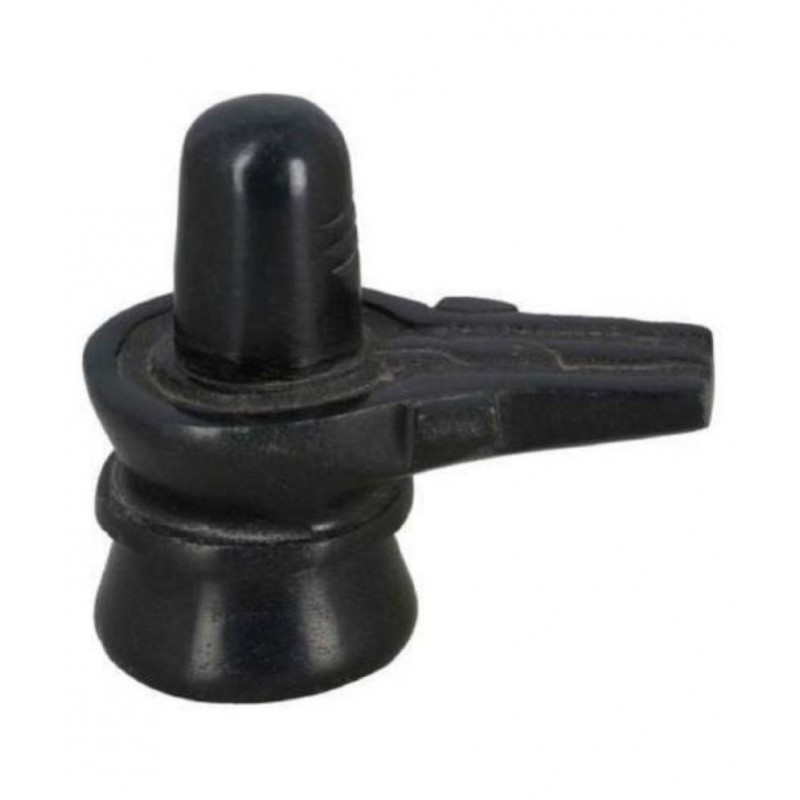 Astrodidi Black Marble Shivling Shiva Lingam for Home Pooja Purpose Decorative Showpiece  -  5 cm (Marble, Black)