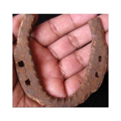 Astrodidi Original Black Horse Shoe / Kale Ghode Ki Naal Decorative Showpiece  -  9 cm (Iron, Brown)