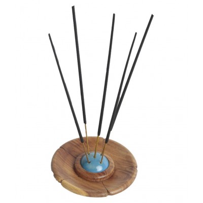 Auroshikha Wood Incense Stick Holder (10 x 1 x 10 cm, Brown)