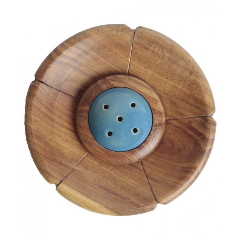 Auroshikha Wood Incense Stick Holder (10 x 1 x 10 cm, Brown)