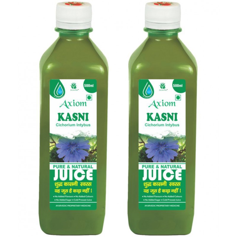 Axiom  Kasni Juice 500ml (Pack of 2)|100% Natural WHO-GLP,GMP,ISO Certified Product