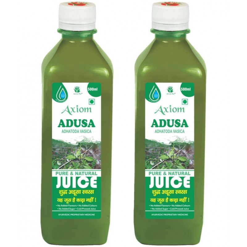 Axiom Adusa Juice 500ml (Pack of 2)|100% Natural WHO-GLP,GMP,ISO Certified Product