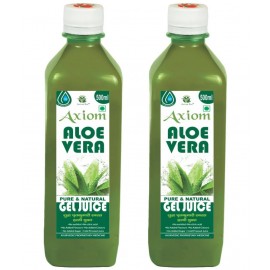 Axiom Aloevera Juice 500ml (Pack  of 2) |100% Natural WHO-GLP,GMP,ISO Certified Product