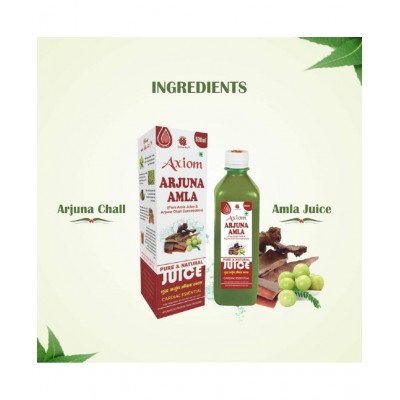 Axiom Arjuna Amla Juice 500ml (pack of 2)| Natural Source of Calcium | Controls Blood Pressure | Control Cholesterol Level | No Added Sugar | 100% Natural WHO GMP Certified Axiom Arjuna Amla Juice 500ml (pack of 2)| Natural Source of Calcium | Controls Blood Pressure | Control Cholesterol Level | No Added Sugar | 100% Natural WHO GMP Certified