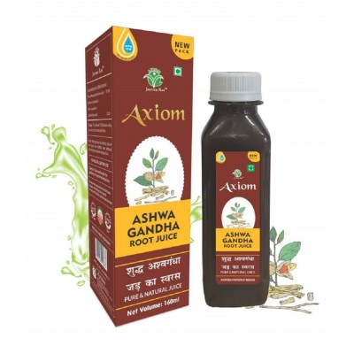 Axiom Ashwagandha Root Juice 160 ml Pack of 2 | 100% Natural Herbal Juice | WHO-GLP, GMP,ISO Certified Product