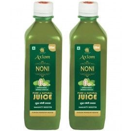 Axiom Ayurveda Noni Juice 500 ml | Immunity Booster | Made with Fresh Noni Fruit | WHO GMP GLP Certified Product | No Added Color | No Added Sugar Pack of 2