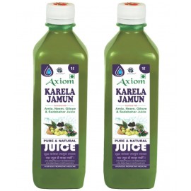 Axiom Karela Jamun Swaras 1000 ml -Pack of 2 | Maintaining Blood Sugar Levels | Lowers Bad Cholesterol Levels | For Glowing Skin and Lustrous Hair | 100% Natural WHO GMP, GLP Certified Product