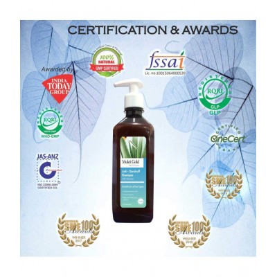 Axiom Mukti Gold Anti-Dandruf Shampoo 500ml with Aloe Vera | Hydrates & Restores shine | Controls andruff | Made with 100% herbal extracts | pH Balanced pack of 3