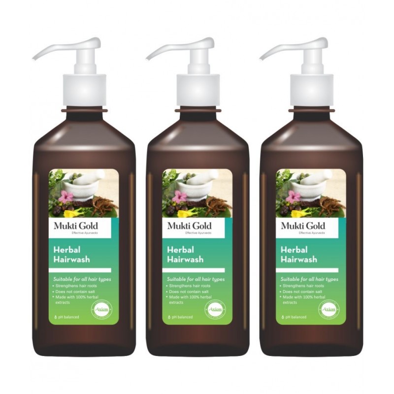 Axiom Muktigold Herbal Hairwash 500 ml (Pack Of 3) | Does Not Contain Salt | 100 % natural Herbal Extracts | WHO-GLP,GMP,ISO Certified Product Axiom Muktigold Herbal Hairwash 500 ml (Pack Of 3) | Does Not Contain Salt | 100 % natural Herbal Extracts | WHO-GLP,GMP,ISO Certified Product