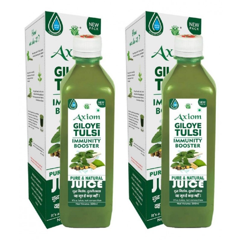 Axiom Pure Tulsi Giloy Stem Juice 500 ml (Pack of 2) |100% Natural WHO-GLP,GMP,ISO Certified Product Axiom Pure Tulsi Giloy Stem Juice 500 ml (Pack of 2) |100% Natural WHO-GLP,GMP,ISO Certified Product