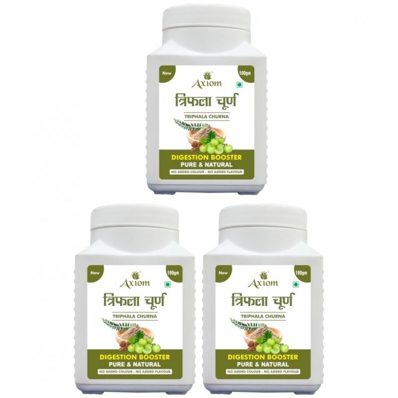 Axiom Triphla churna (Pack of 3)|100% Natural WHO-GLP,GMP,ISO Certified Product