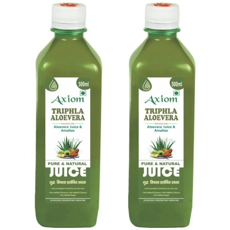 Axiom_Ayurveda Triphla Aloevera Juice 500 ml (Pack of 2) | 100% Natural WHO-GLP,GMP,ISO Certified Product