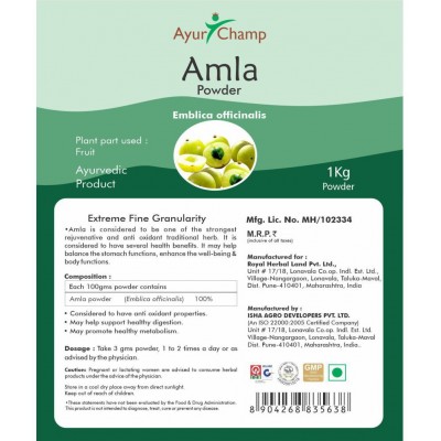Ayur Champ Amla Powder 1 kg Pack Of 1