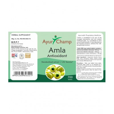 Ayur Champ Amla Tablet 700 no.s Pack Of 1