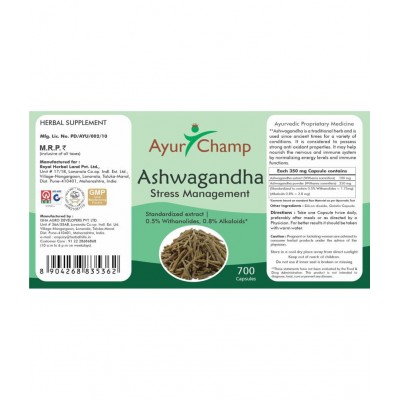 Ayur Champ Ashwagandha Capsule 700 no.s Pack Of 1