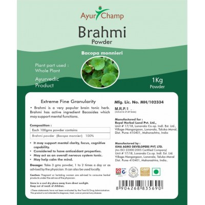 Ayur Champ Brahmi Powder 1 kg Pack Of 1