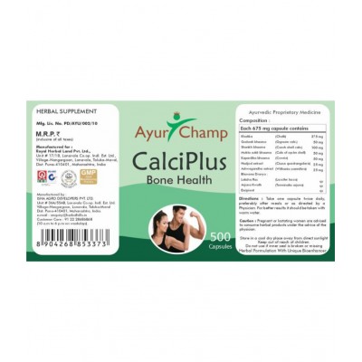 Ayur Champ CALCIPLUS Capsule 500 no.s Pack Of 1