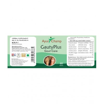 Ayur Champ GAUTY PLUS Tablet 60 no.s Pack Of 1