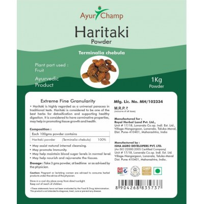 Ayur Champ Haritaki Powder 1 kg Pack Of 1
