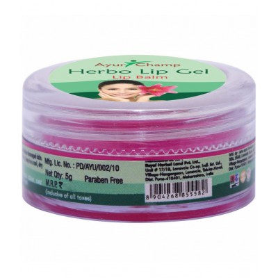 Ayur Champ Lip Balm Lip Gel with Strawberry Flavour Gel 5 gm Pack Of 1
