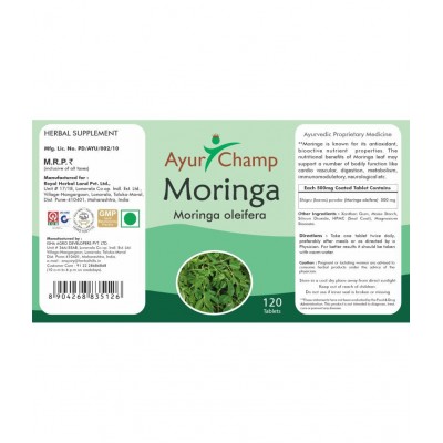 Ayur Champ Moringa Tablet 120 no.s Pack Of 1