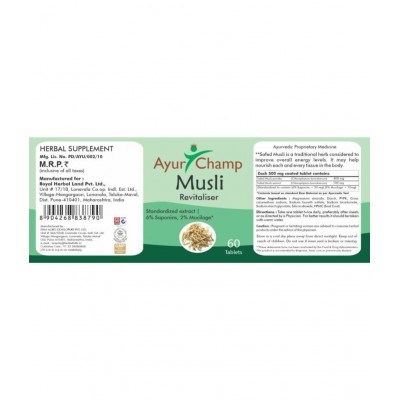 Ayur Champ Musli Tablet 60 no.s Pack Of 1