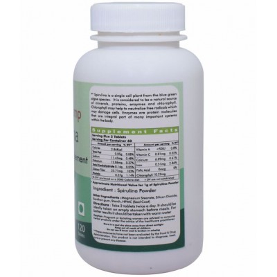 Ayur Champ Spirulina Tablet 120 no.s Pack Of 1