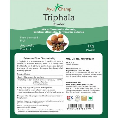 Ayur Champ Triphala Powder 1 kg Pack Of 1