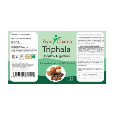 Ayur Champ Triphala Tablet 120 no.s Pack Of 1