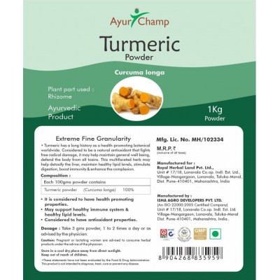 Ayur Champ Turmeric Powder 1 kg Pack Of 1