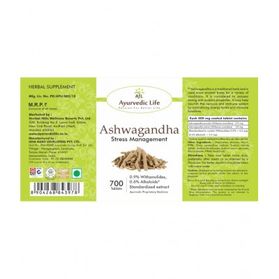 Ayurvedic Life Ashwagandha Tablet 700 no.s Pack Of 1
