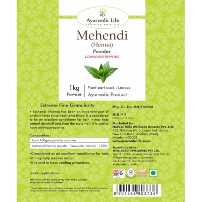 Ayurvedic Life Mehandi Powder 1 kg Pack Of 1