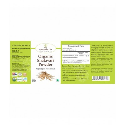 Ayurvedic Life Organic Shatavari Powder 200 gm Pack Of 1