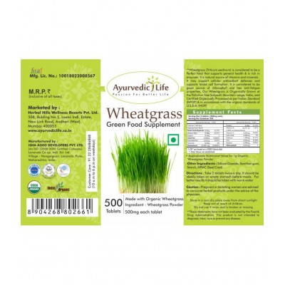 Ayurvedic Life Wheatgrass Tablet 500 no.s Pack Of 1 Ayurvedic Life Wheatgrass Tablet 500 no.s Pack Of 1