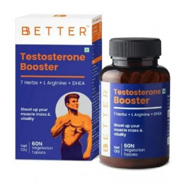 BBETTER Testosterone Booster Supplement for Men - 60 Count | With Safed Musli Kaunch Beej & Ashwagandha Tablet - High Strength 2600mg Muslce Growth, Energy & Stamina