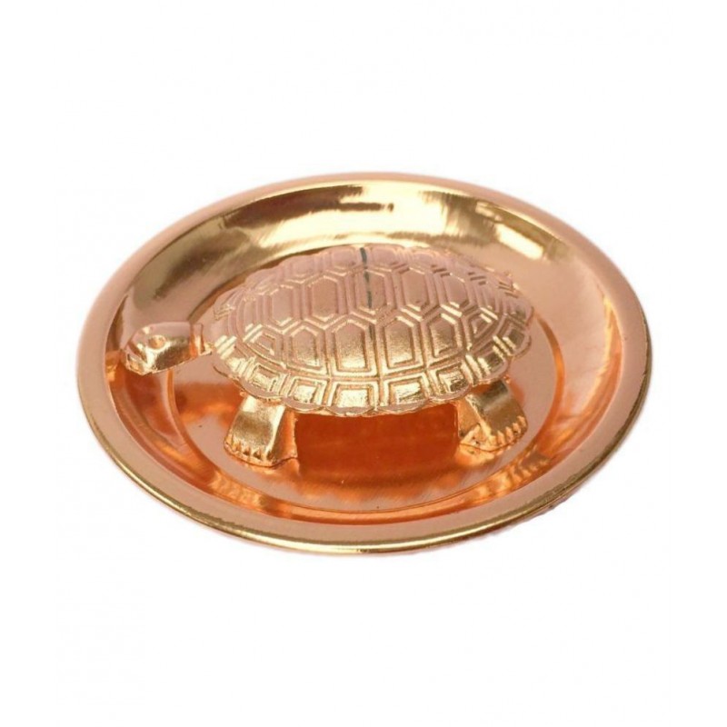 BHAUNE RETAILS Copper Fengshui Tortoise/Turtle (For Good Luck) With Copper Plate