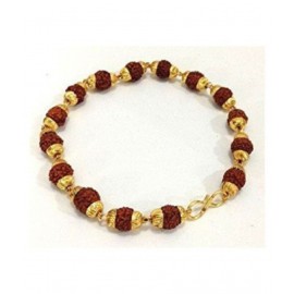BHAUNE RETAILS Gold Plated Rudraksha Bracelet BHAUNE RETAILS Gold Plated Rudraksha Bracelet