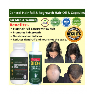BIO+ Anti HairFall & Hair Regrowth(100ML Oil& Capsule 500 mg Pack Of 1