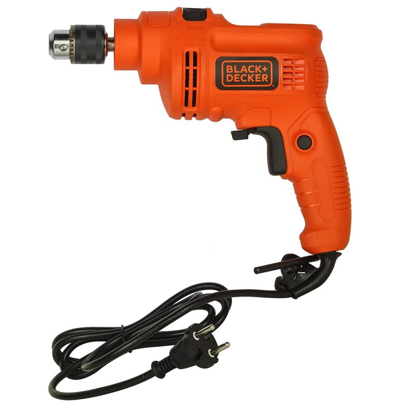 BLACK+DECKER KR5010V 550 Watt 10mm Variable Speed Hammer Drill Machine (Red and Black)