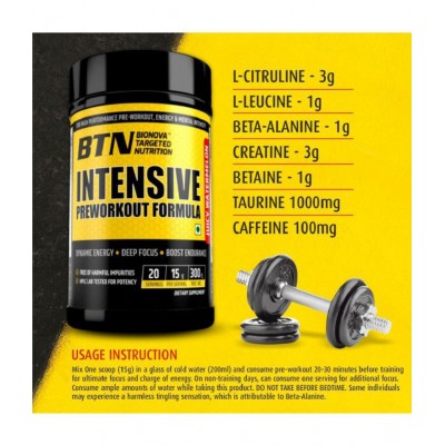 BTN Intensive Pre-Workout Formula Powder 300 gm
