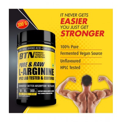 BTN L-Arginine Powder-Pure & Raw HPLC Tested 300 gm