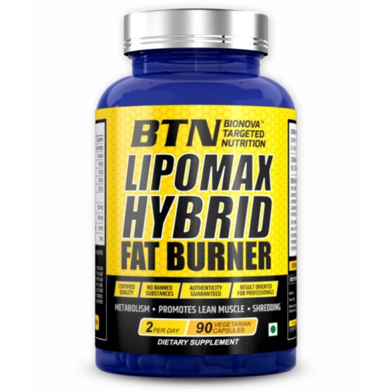 BTN Lipomax Hybrid Fat Burner and Weight Loss Capsules 90 no.s Unflavoured Single Pack