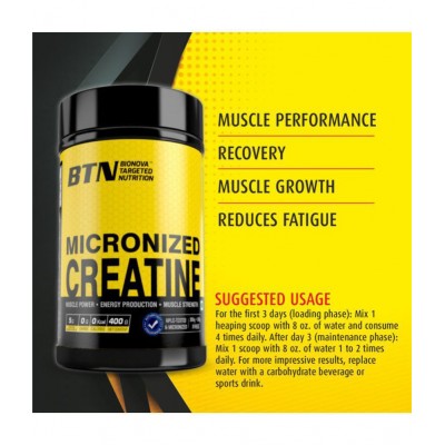 BTN Micronized Creatine Workout Powder, 80 Servings 400 gm
