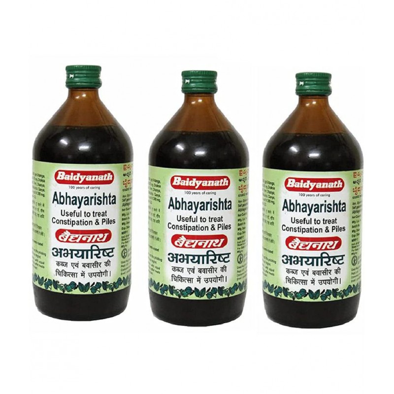 Baidyanath Abhayarishta Constipation Relief Liquid 220 ml Pack of 3