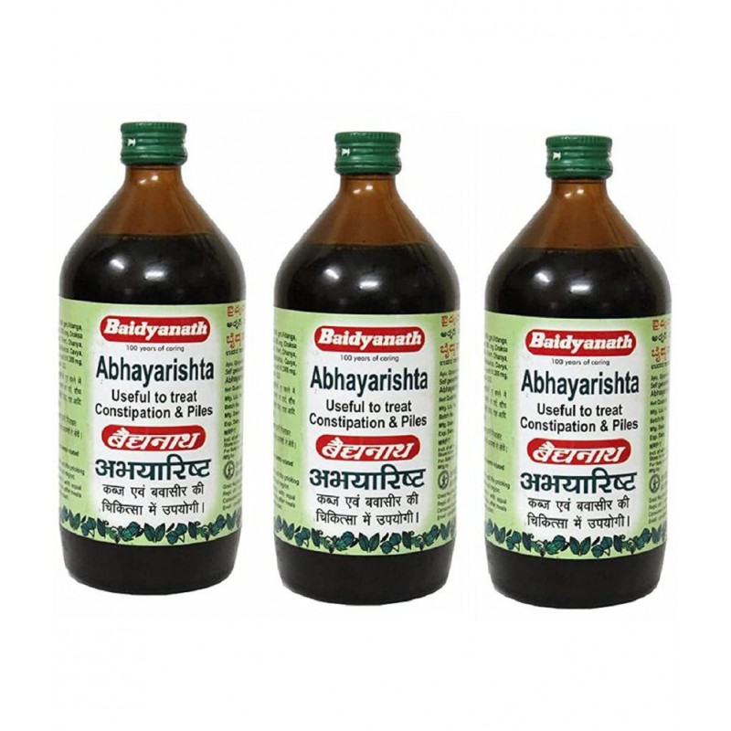 Baidyanath Abhayarishta Constipation Relief Liquid 450 ml Pack of 3