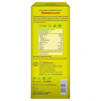 Baidyanath Aloe Vera Juice with Pulp (1 L) Liquid 1 L Pack of 1