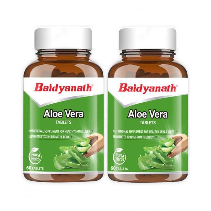 Baidyanath Aloe Vera Tablets|120 TB (60 Tab,60 Tab) Tablet 60 no.s