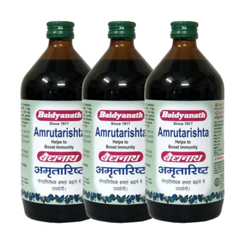 Baidyanath Amrutarishta Bacterial Infection Liquid 450 ml Pack of 3